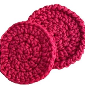 New Handmade 2 crocheted scrubby pink